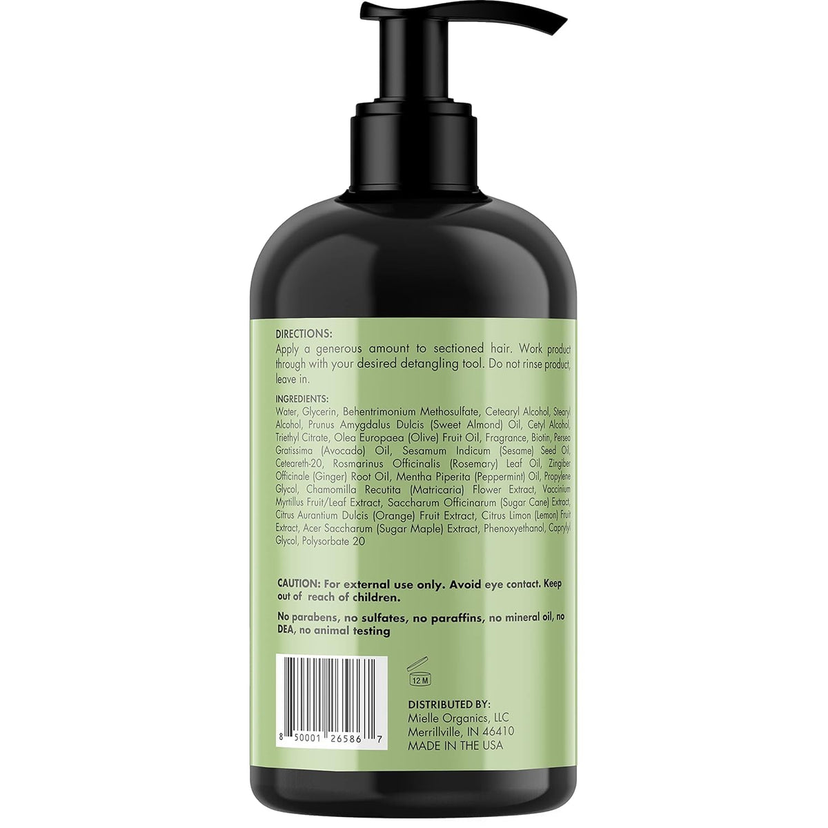 Mielle Organics Rosemary Mint Strengthening Leave In Conditioner for Curly Hair – Restorative Biotin Care for Your Evening Routine