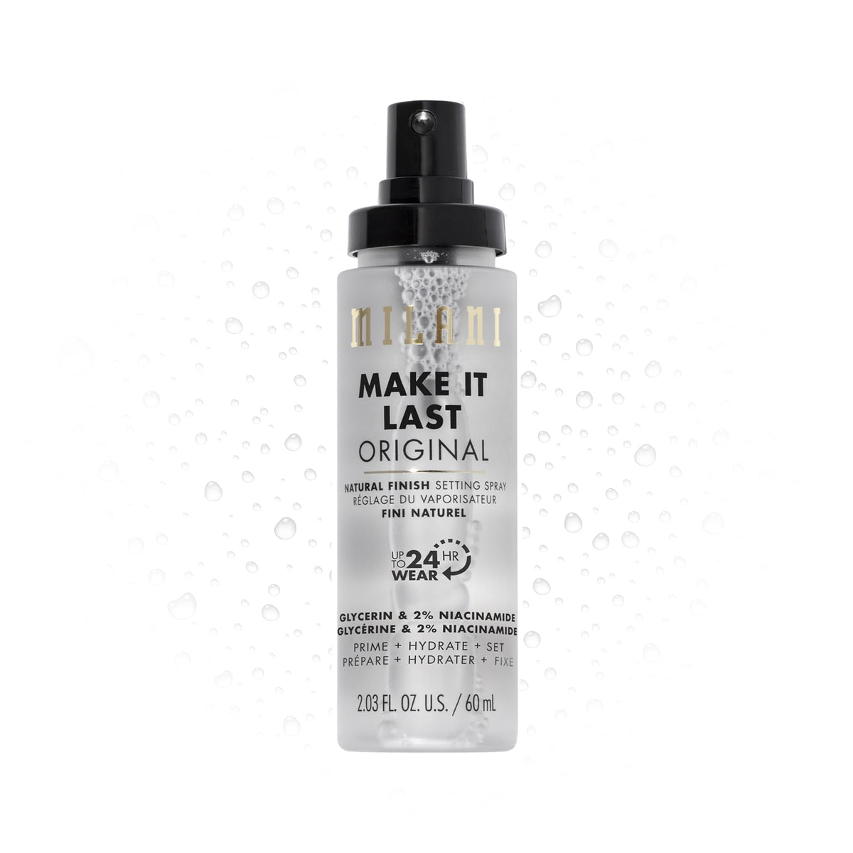 Milani Make It Last Setting Spray + Primer - Original Natural Finish, 24-Hour Wear Long Lasting Makeup Sealer &amp;amp; Finishing Spray, Cruelty-Free Vegan Face Mist, 2.03 Fl. Oz