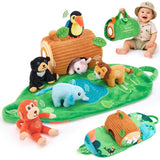 hahaland Surprise Barn Farm Animals – Soft Baby Toy 6-12 Months for Nursery and Playroom Floor Time