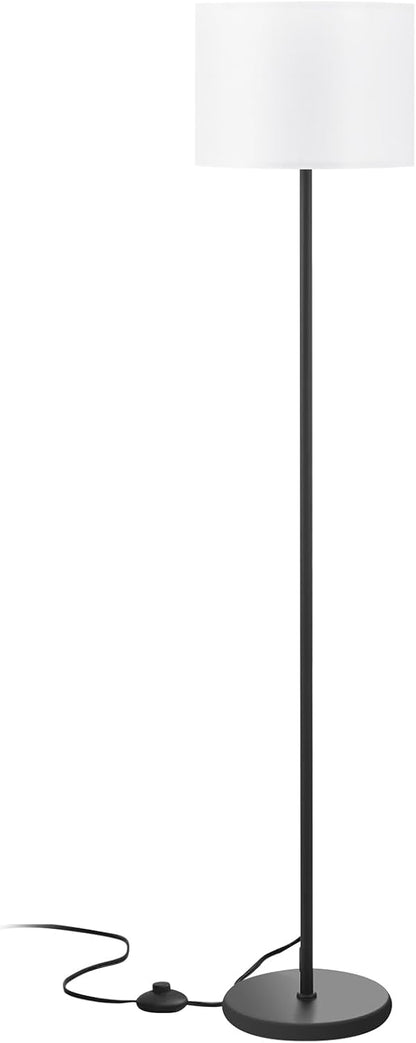Minimalist Floor Lamp 60 Inches Tall, Tool-Free Assembly, Neutral Linen Shade and Foot Pedal Switch for Intentional Uncluttered Home and Apartment Living
