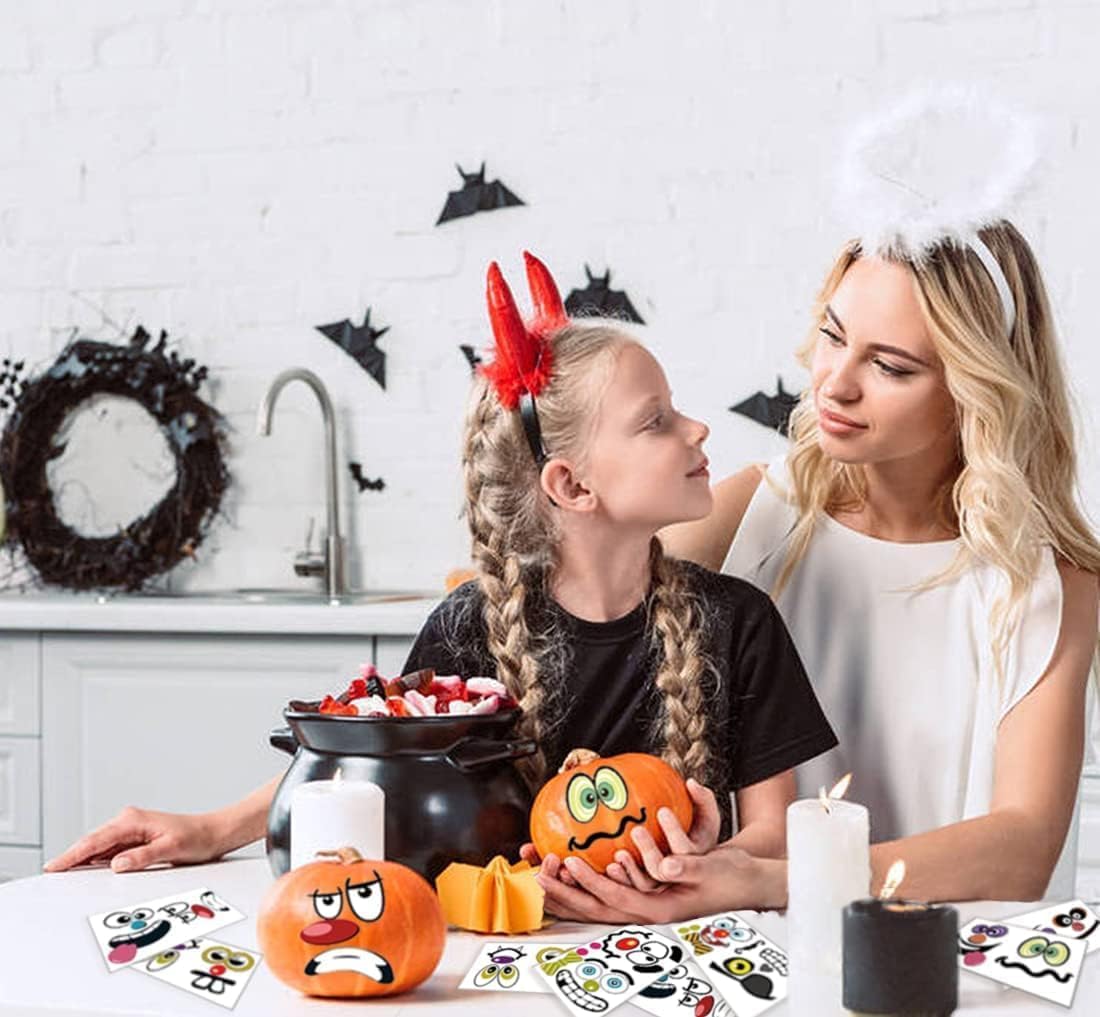 MiniPumpkin Adhesive Faces – No-Carve Way to Refresh Halloween Vignettes and Step Displays
