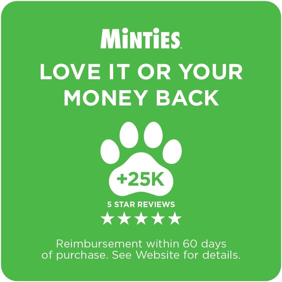 Minties FreshBites Dental Chews for Dogs – Mindful Daily Wellness Treat, Low-Calorie 7.5 Cal Reward, 100 Ct