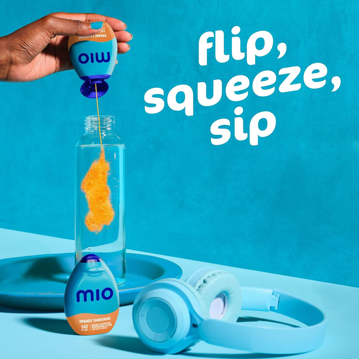 mio Orange Tangerine Squeeze Bottle – Travel Sized Drops for Camping and Picnic Adventures