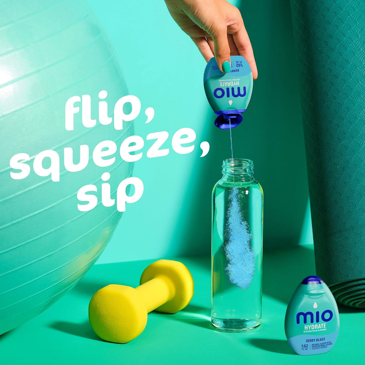 MiO Sport Berry Blast Liquid Water Enhancer – Electrolyte Drink Mix for Focused Remote Work Sessions