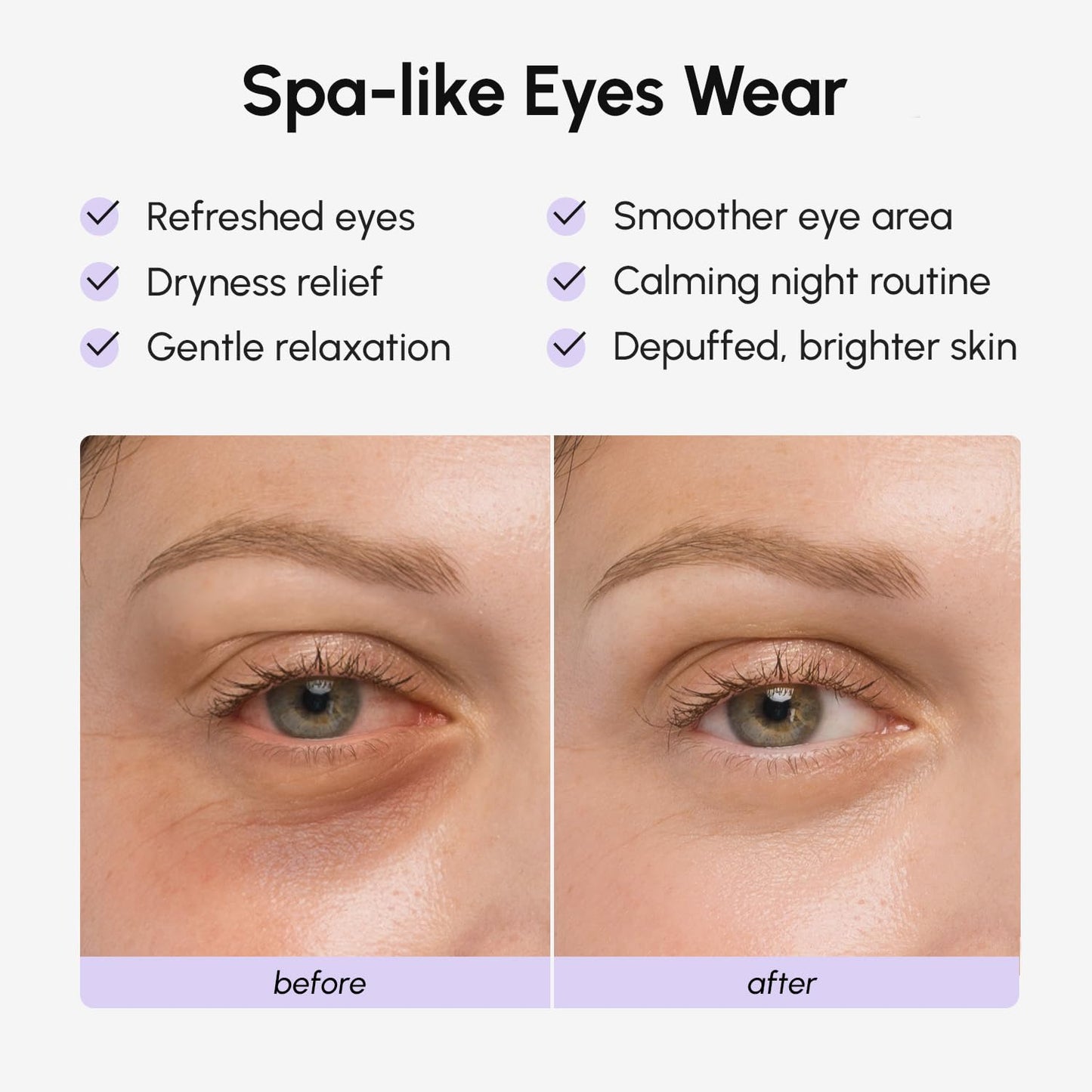 moist heat / steam-like warming effect that hydrates the delicate eye area
