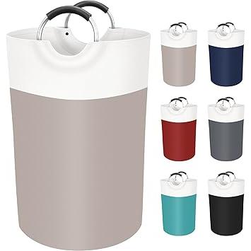 BlissTotes 75L Laundry Basket as Nursery & Bedroom Accent Piece, Soft-Tone Collapsible Hamper