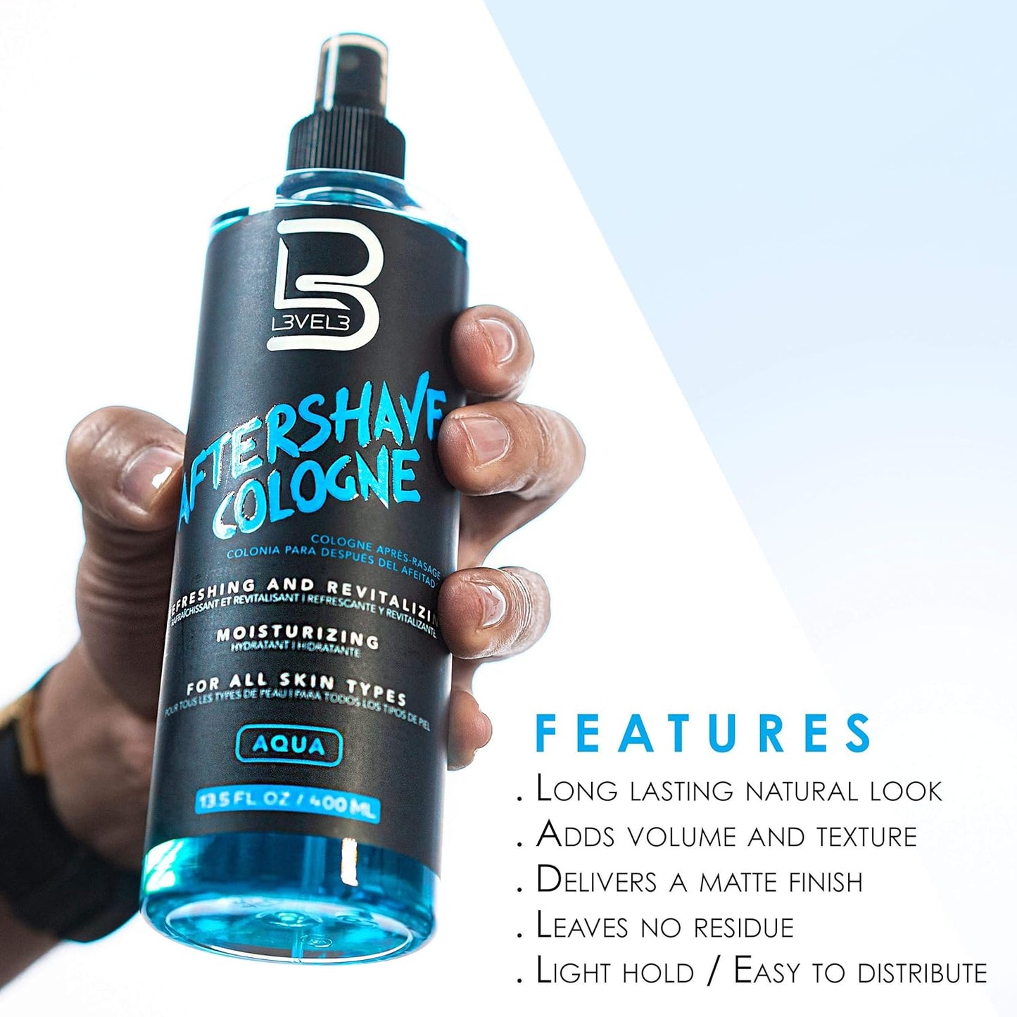 moisturizing formula enriched with aloe vera, green tea extract, peppermint, cedarwood, and lavender oils
