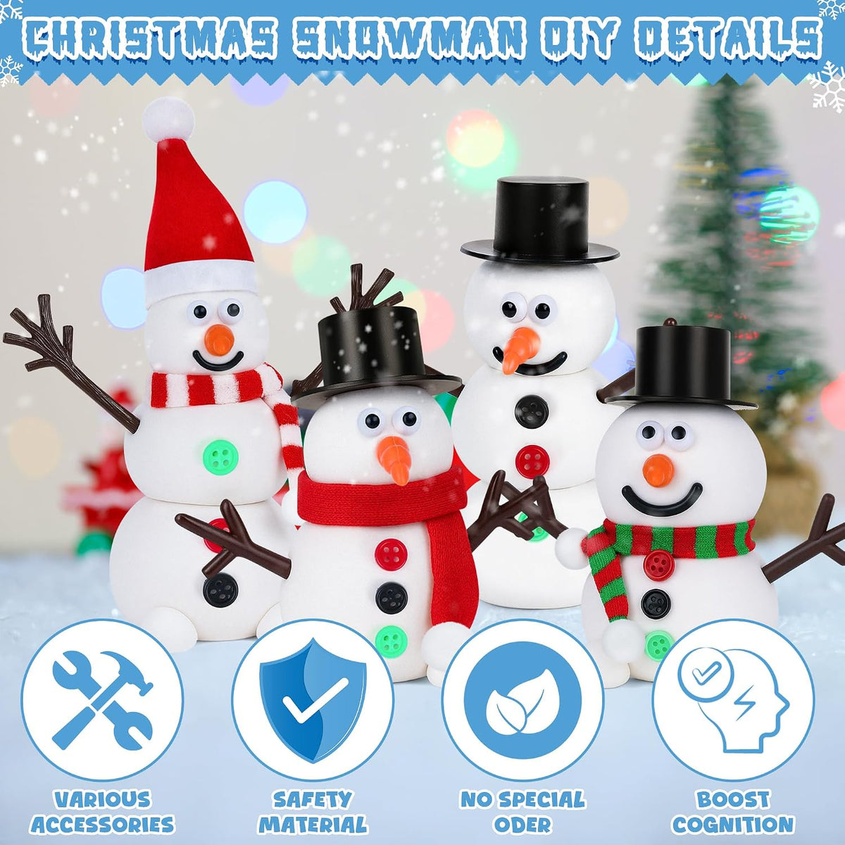 molded plastic accessories support easy shaping and consistent snowman details