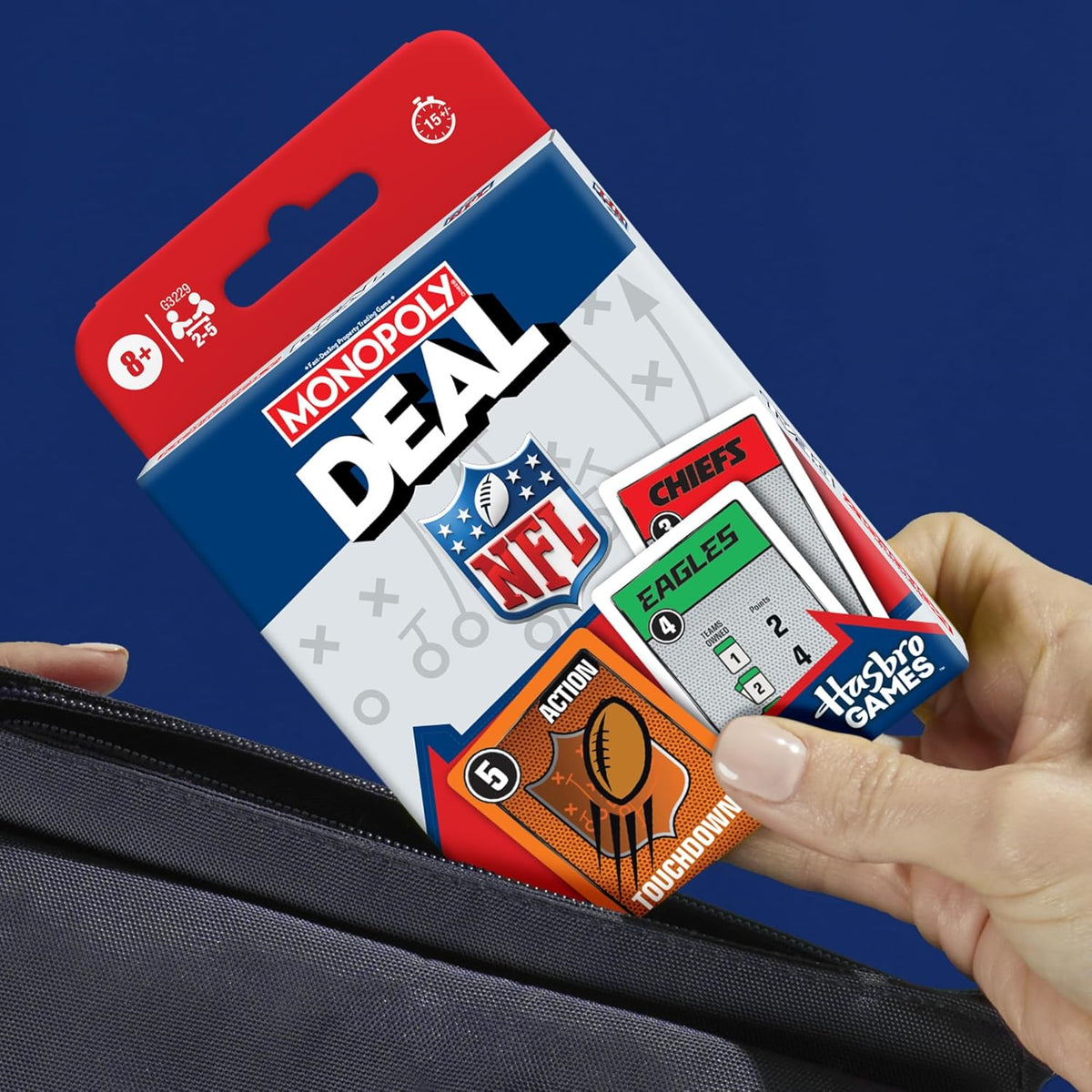 Monopoly Deal NFL Edition – Last Minute Gift Idea for NFL Obsessed Kids, Teens, and Adult Card Gamers