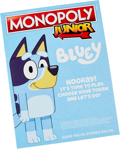 Monopoly Junior Bluey Edition – Simple Family Board Game for Playdates and Sibling Play Ages 5+