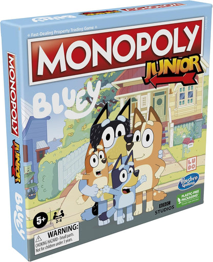 Monopoly Junior Bluey Edition – Simple Family Board Game for Playdates and Sibling Play Ages 5+