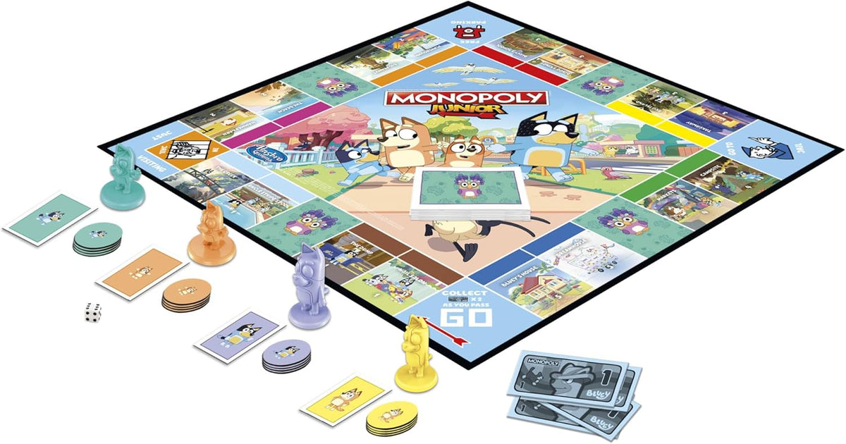 Monopoly Junior Bluey Edition – Simple Family Board Game for Playdates and Sibling Play Ages 5+