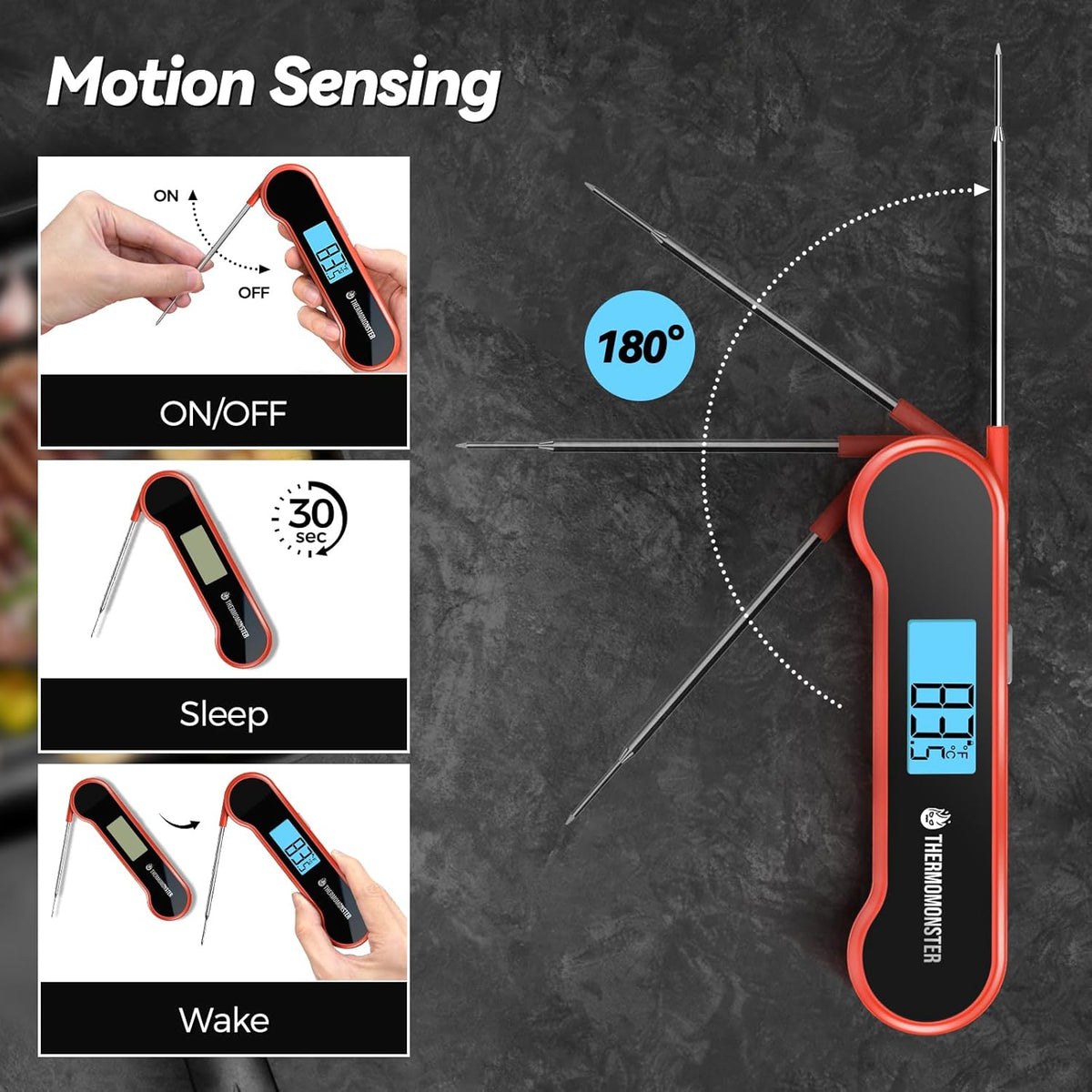 motion-sensing sleep/wake with auto-off to extend aaa battery life