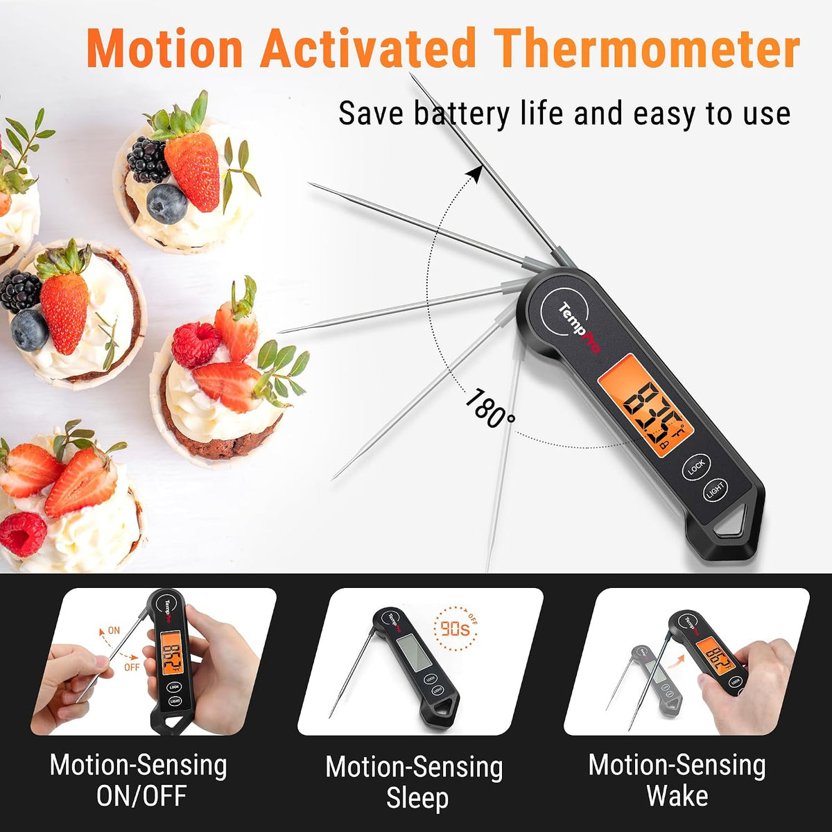 motion-sensing sleep/wake with up to 3000 hours of aaa battery life