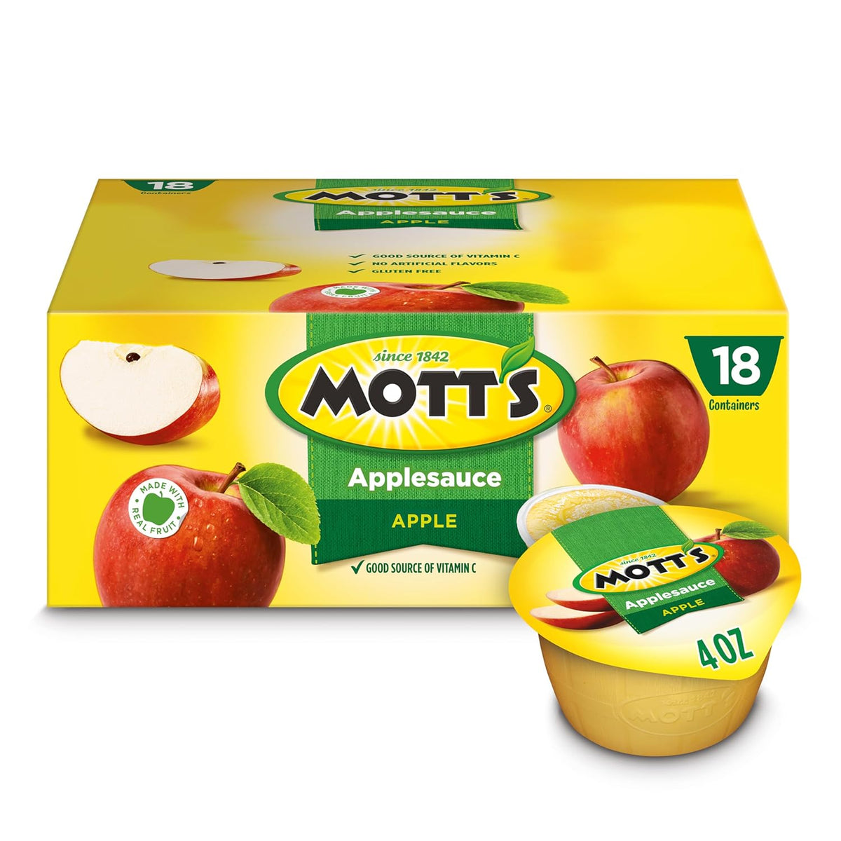 Mott's Apple Sauce Variety Pack - Safe Single Serve Snack for Children Daycare Lunches and After School Treats