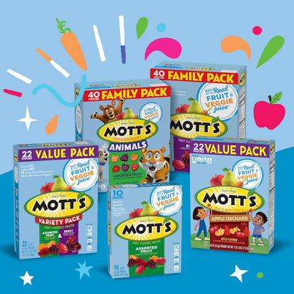 Mott's Vitamin C Halloween Fruit Snacks for Active Lifestyles – Portable Gluten Free Chewy Snack, 40 Individually Wrapped Pouches