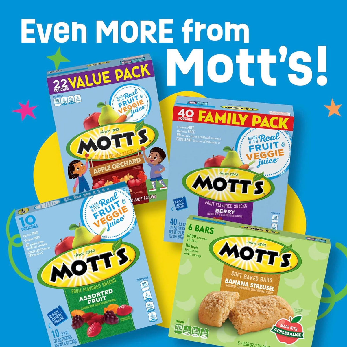 Mott's Vitamin C Halloween Fruit Snacks for Active Lifestyles – Portable Gluten Free Chewy Snack, 40 Individually Wrapped Pouches