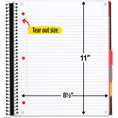 movable plastic tabbed divider with expanding pocket for 8.5x11 handouts