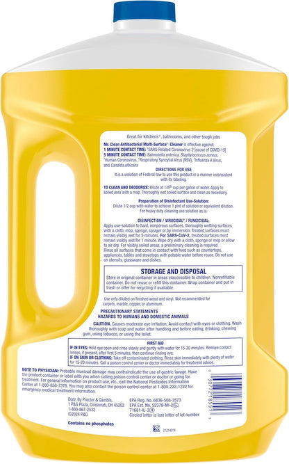 Mr. Clean Antibacterial All Purpose Cleaner, Gentle Yet Powerful Clean for Busy Homes Crawling with Small Hands