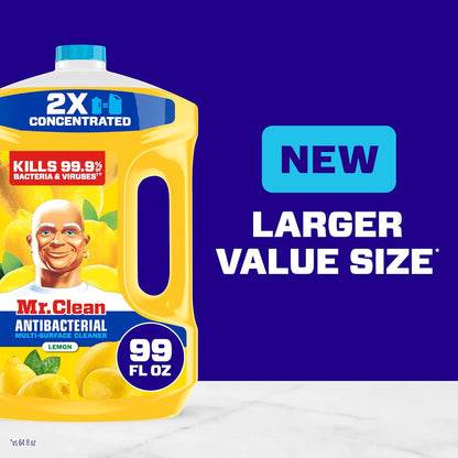 Mr. Clean Antibacterial All Purpose Cleaner, Gentle Yet Powerful Clean for Busy Homes Crawling with Small Hands
