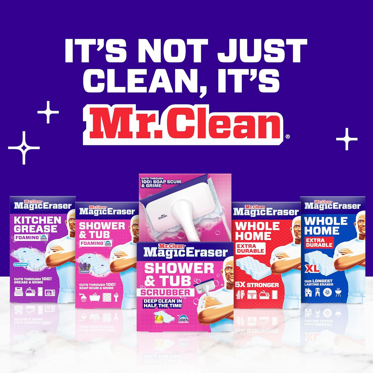 Mr. Clean Magic Eraser Sponge – Apartment Housewarming Gift for Renters, No-Chemical Bathroom Eraser