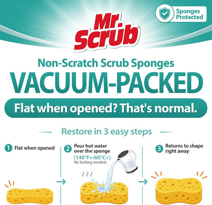 Mr. Scrub All-Purpose Sponges – Fresh-Smelling Odor-Resistant Pads for a Calmer Home