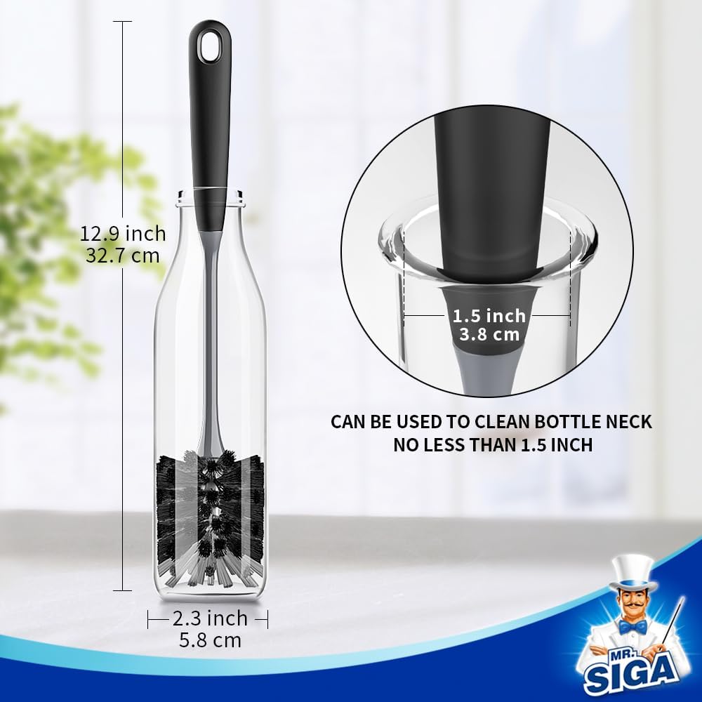 MR.SIGA 12.9 Inch Scrub Brush – Healthy Lifestyle Accessory for Yoga Studio Bags and Daily Smoothie Cups, 2 Pack