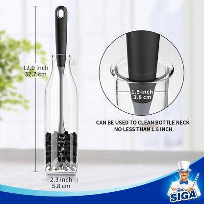 MR.SIGA 12.9 Inch Scrub Brush – Healthy Lifestyle Accessory for Yoga Studio Bags and Daily Smoothie Cups, 2 Pack