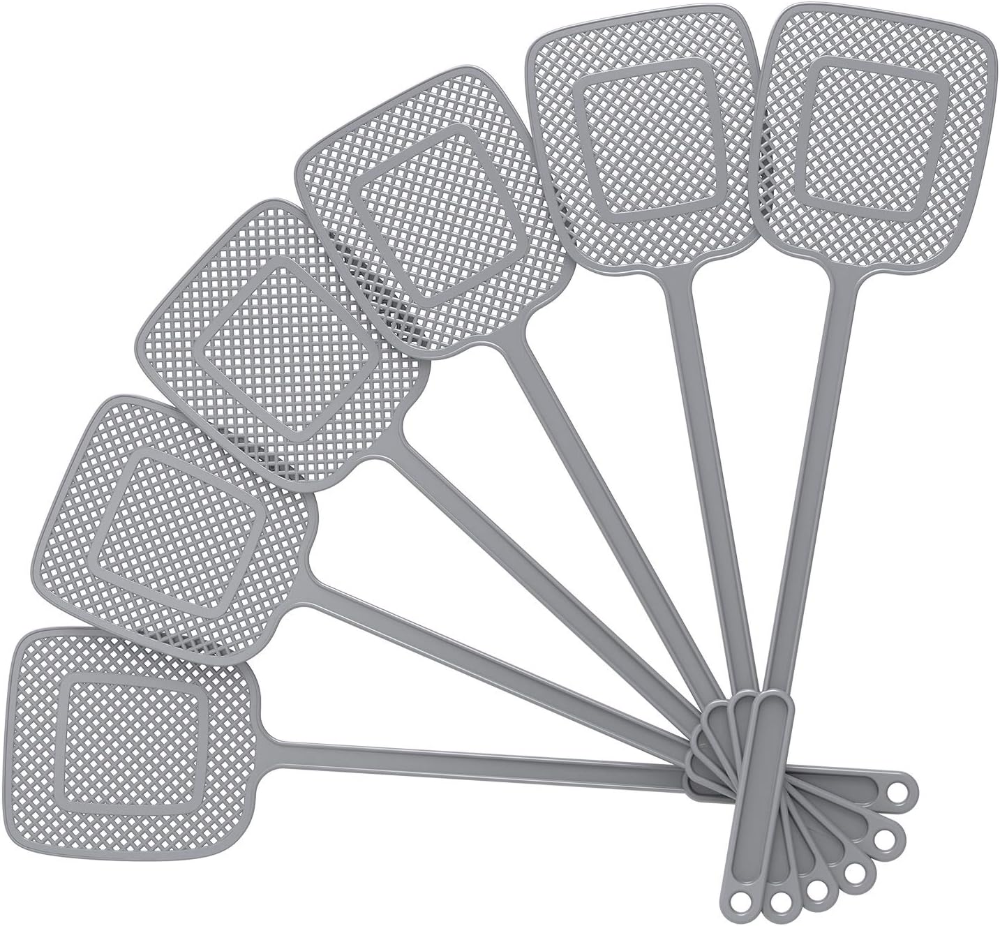 MR.SIGA 6 Pack Long Handle Fly Swatter, Family Safe Insect Swatter for Living Room, Garage, and Hallway Use