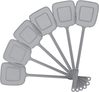 MR.SIGA 6 Pack Long Handle Fly Swatter, Family Safe Insect Swatter for Living Room, Garage, and Hallway Use