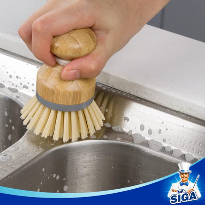 MR.SIGA Bamboo Palm Brush – Sustainable Birthday Present for the Home Cook, Non-Stick Safe
