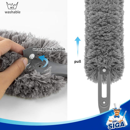 MR.SIGA Washable Microfiber Duster – Refillable Design Replacing Disposable Dusters for a Zero-Waste Home