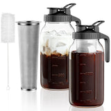 NUFUEDU Glass Cold Brew Jar with Stainless Filter – Neutral-Toned Pitcher for a Less-Is-More Pantry