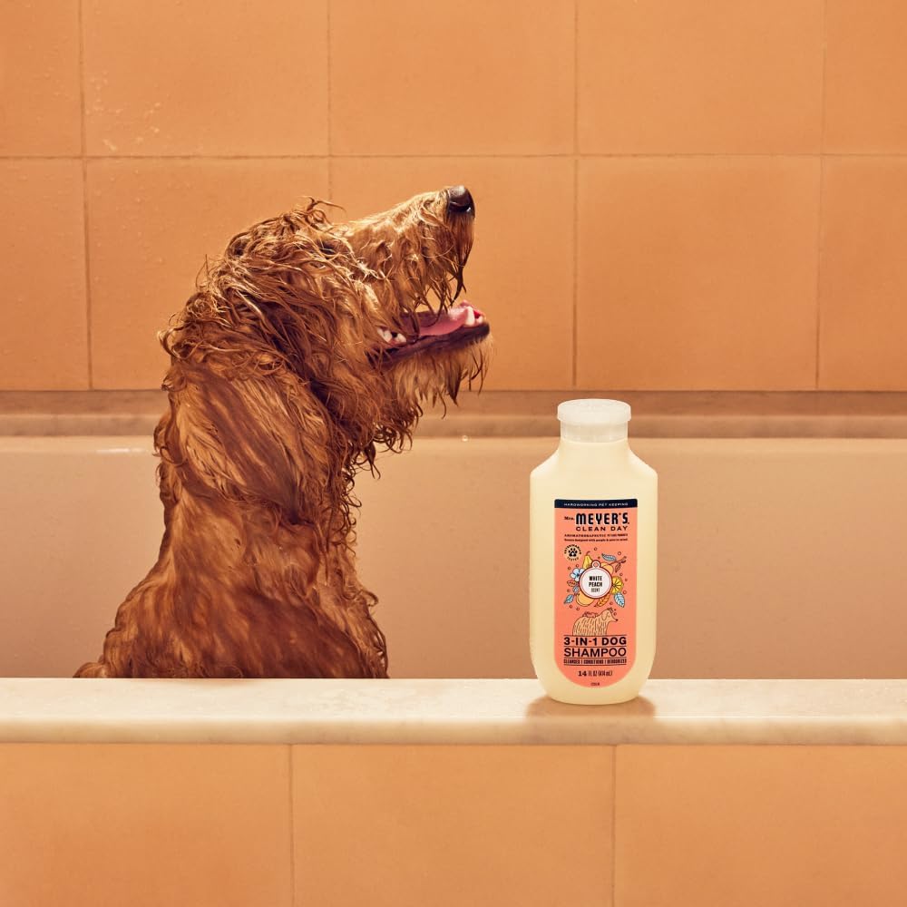 Mrs. Meyer's Clean Day 3-in-1 Dog Shampoo, Cruelty-Free and Hypoallergenic Bath for Sensitive Dogs