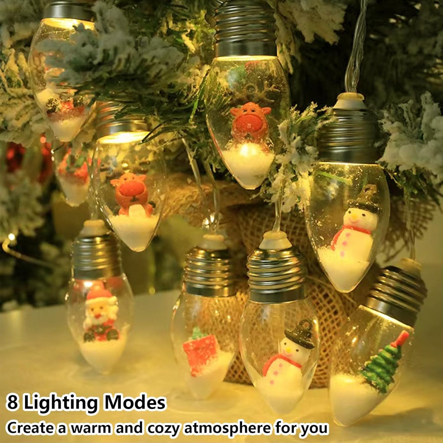 multi-function remote with on/off, 8 lighting modes, brightness dimming, and 6h/18h timer