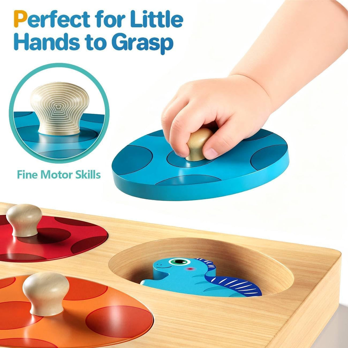 multi-layer peg puzzle board measuring 7 x 7 inches