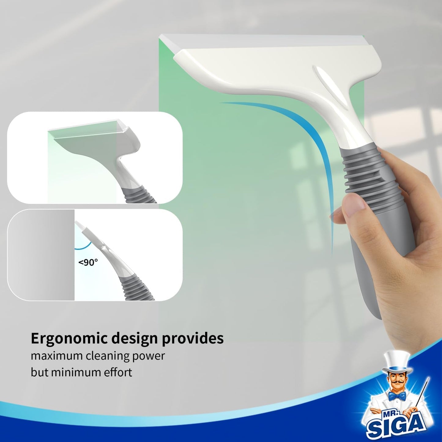 multi-surface compatibility on flat and rippled glass, tile, and mirrors