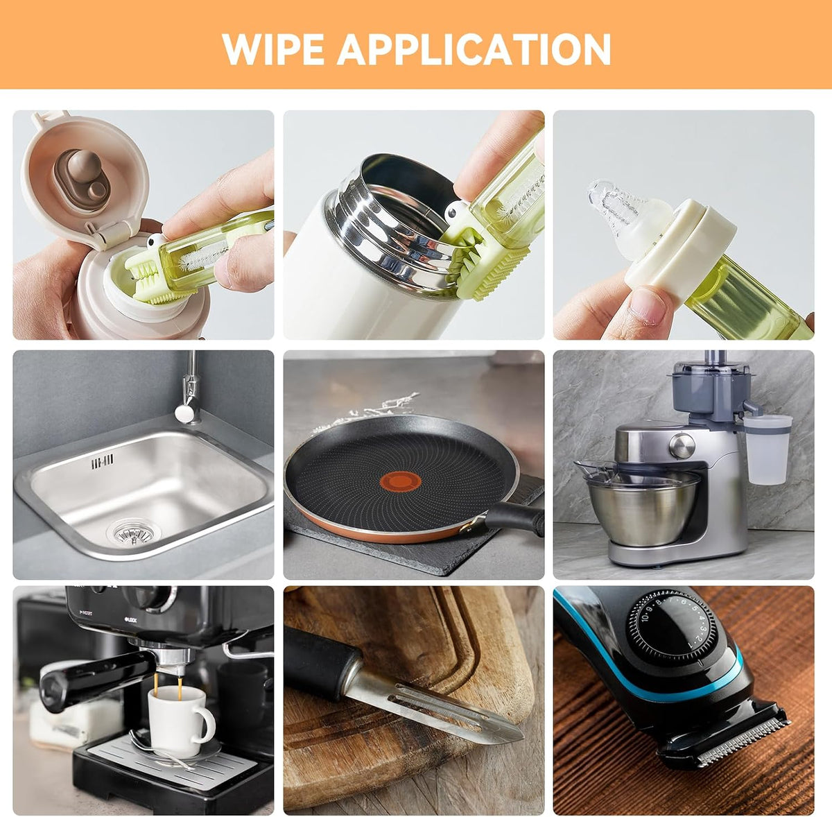 Multi-Surface Travel Cleaning Tool – Hotel Room and Airbnb Necessity, Tackles Coffee Makers and Reusable Water Bottles