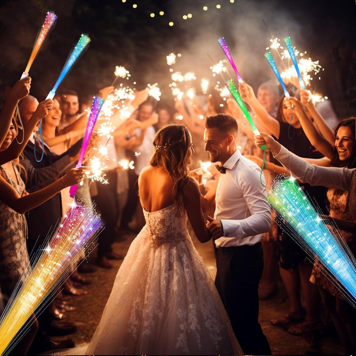 multicolor led illumination in yellow, green, blue, purple, red, and pink