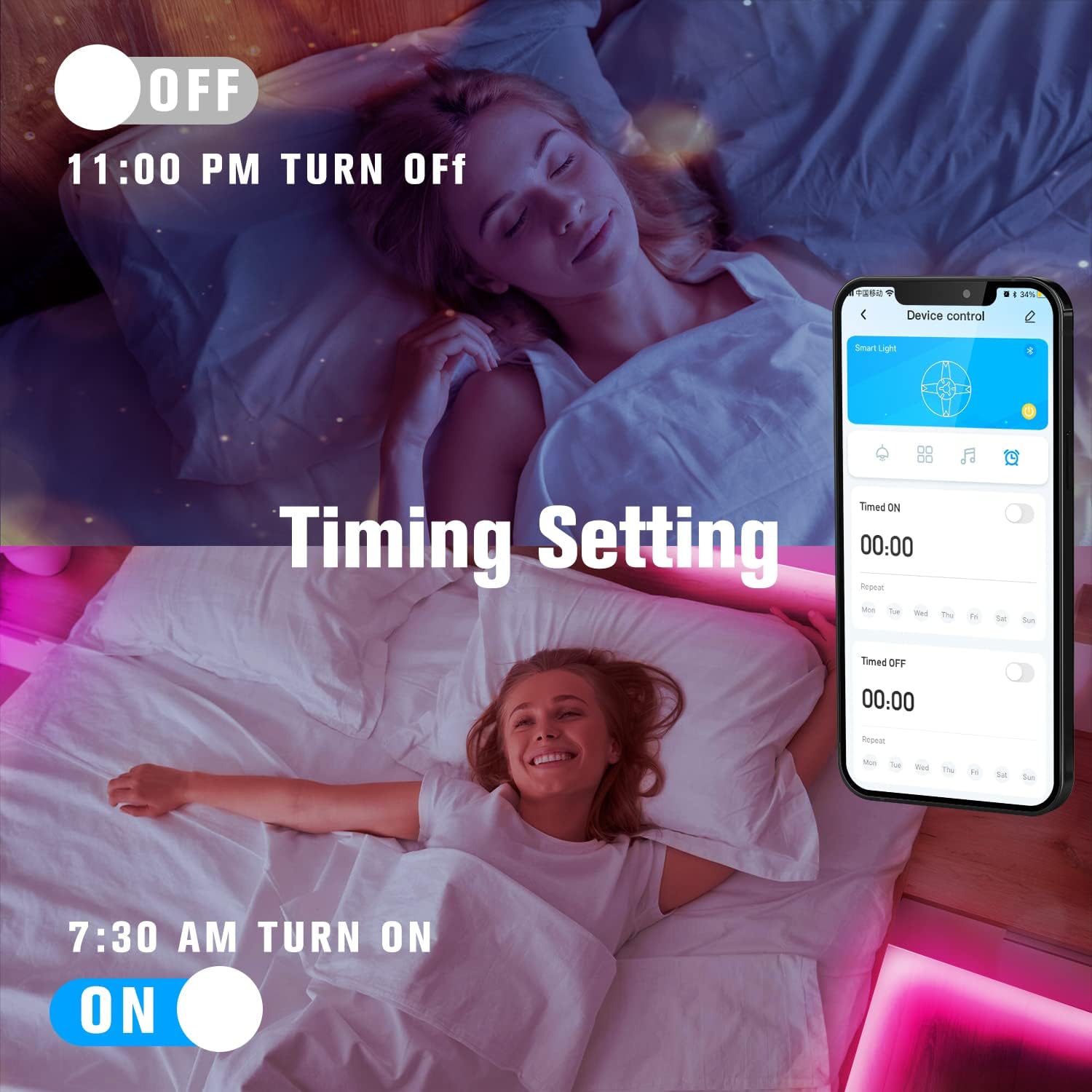 music sync function that reacts to smartphone audio in real time