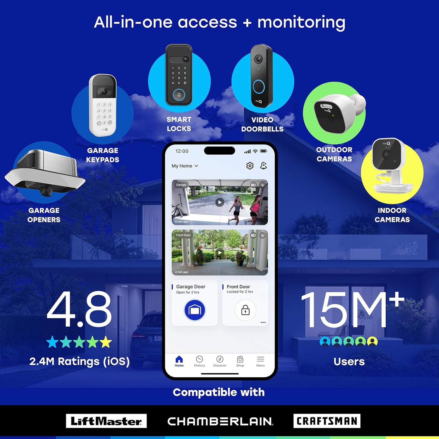 myQ Wireless Garage Video Keypad – Two-Way Audio and Live View for Safer Package and Guest Check-Ins