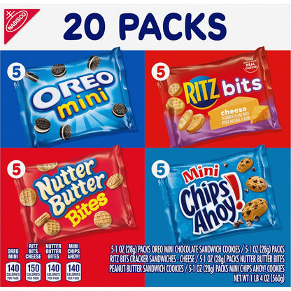 Nabisco Classic Mix Variety Pack – Kid-Friendly Snack Pack Box for Lunchboxes, After-School Treats, and Road Trips