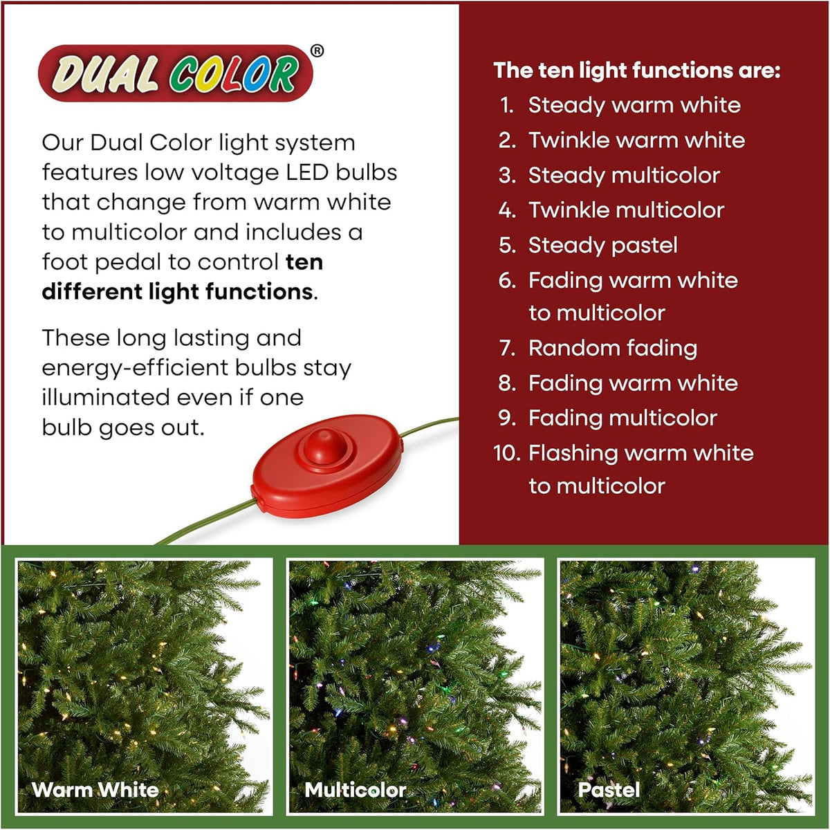 National Tree Company 7.5ft Pre-Lit Dunhill Fir Artificial Christmas Tree – Clean-Line Holiday Centerpiece for Uncluttered Spaces