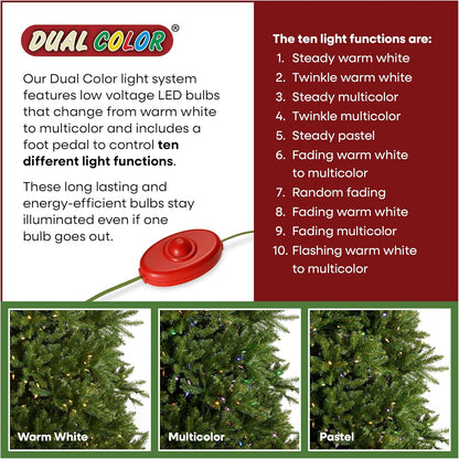 National Tree Company 7.5ft Pre-Lit Dunhill Fir Artificial Christmas Tree – Clean-Line Holiday Centerpiece for Uncluttered Spaces