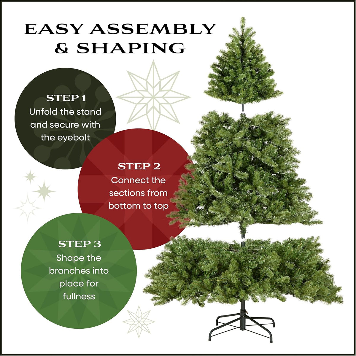 National Tree Company 7.5ft Pre-Lit Dunhill Fir Artificial Christmas Tree – Clean-Line Holiday Centerpiece for Uncluttered Spaces
