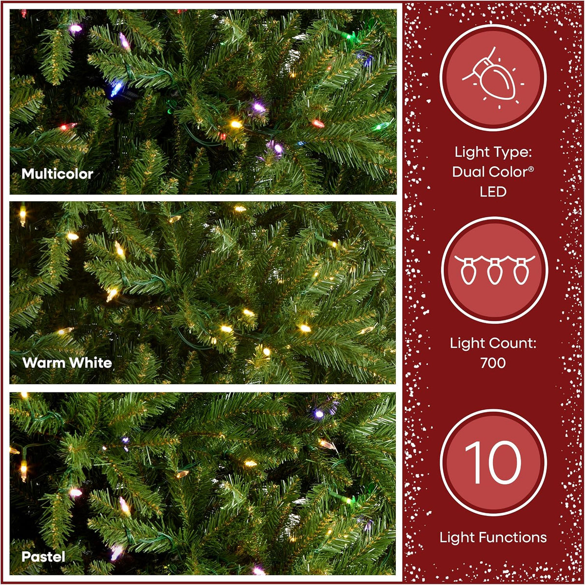 National Tree Company 7.5ft Pre-Lit Dunhill Fir Artificial Christmas Tree – Clean-Line Holiday Centerpiece for Uncluttered Spaces