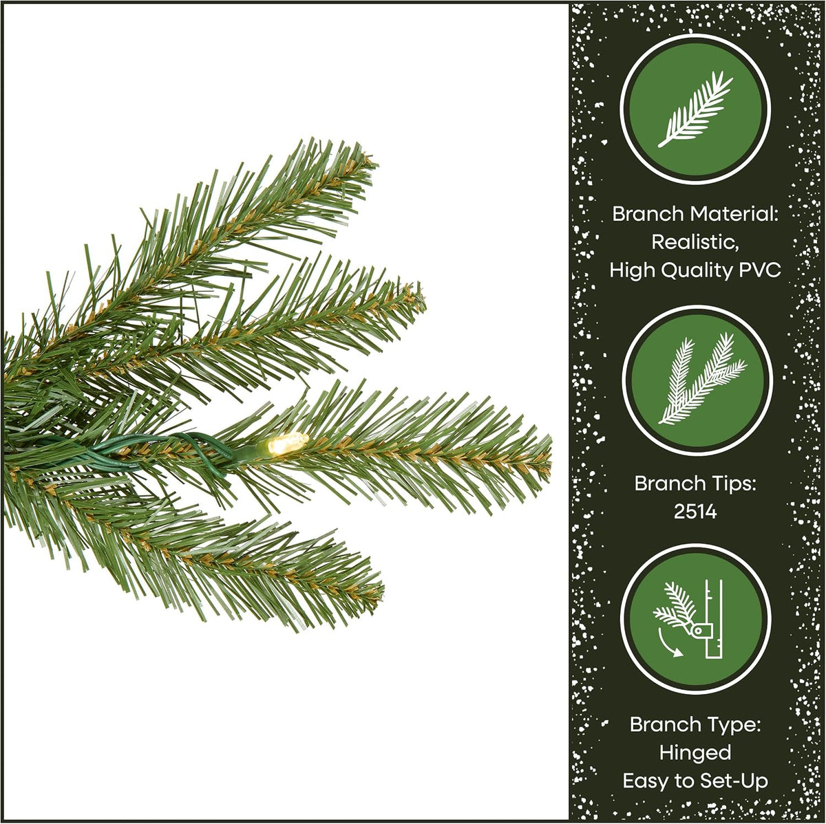 National Tree Company 7.5ft Pre-Lit Dunhill Fir Artificial Christmas Tree – Clean-Line Holiday Centerpiece for Uncluttered Spaces
