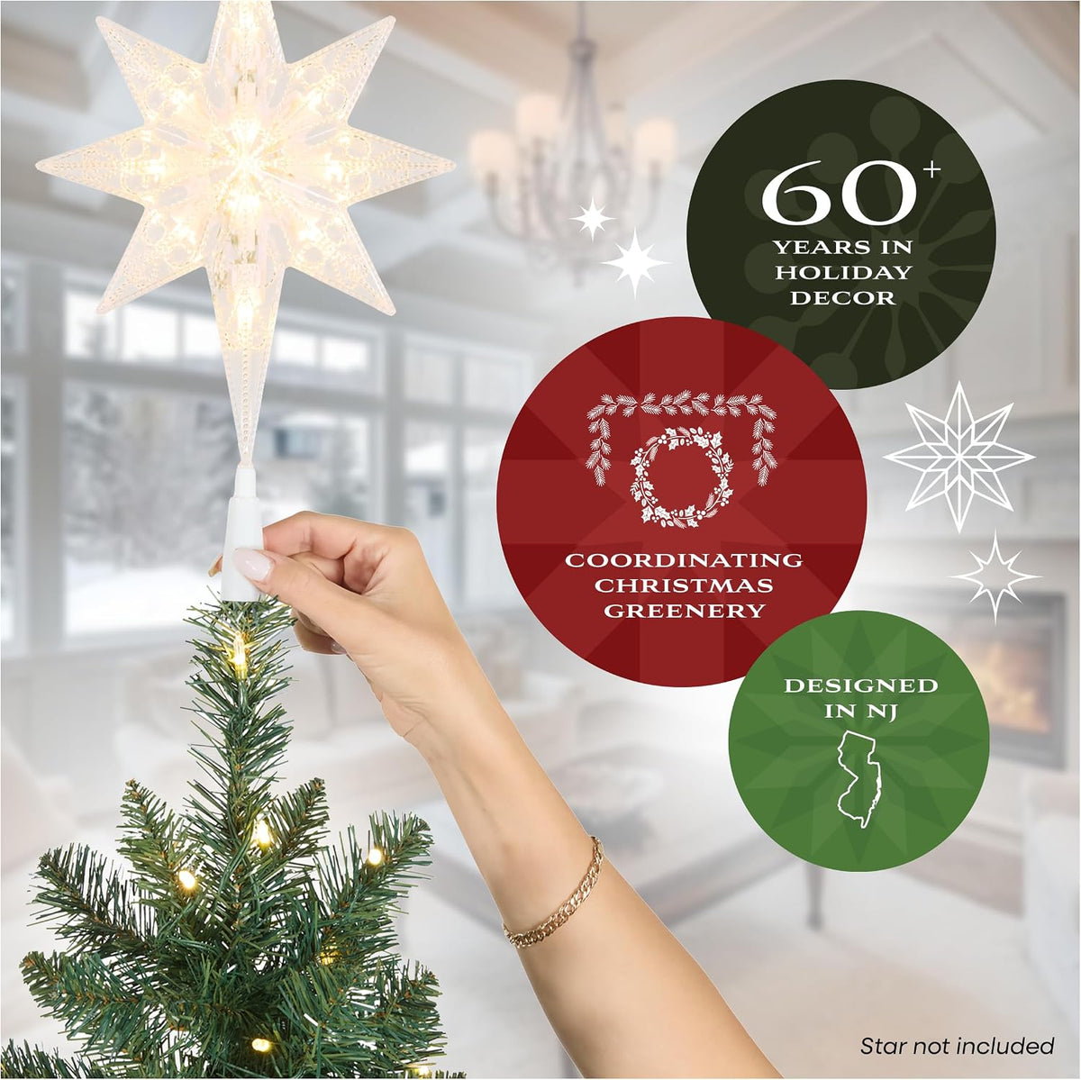 National Tree Company 7.5ft Pre-Lit Dunhill Fir Artificial Christmas Tree – Clean-Line Holiday Centerpiece for Uncluttered Spaces