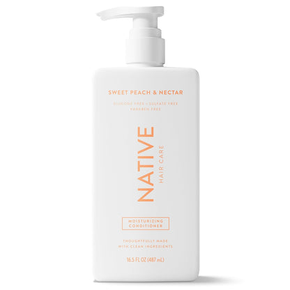 Native Moisturizing Conditioner Sweet Peach & Nectar – Family Bathroom Friendly Haircare for Sensitive Skin