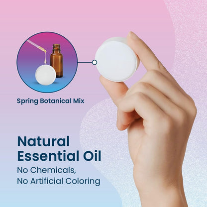 natural essential oil infusion across 7 scent profiles including lavender, citrus, eucalyptus mint, rose petal, and fresh tea tree